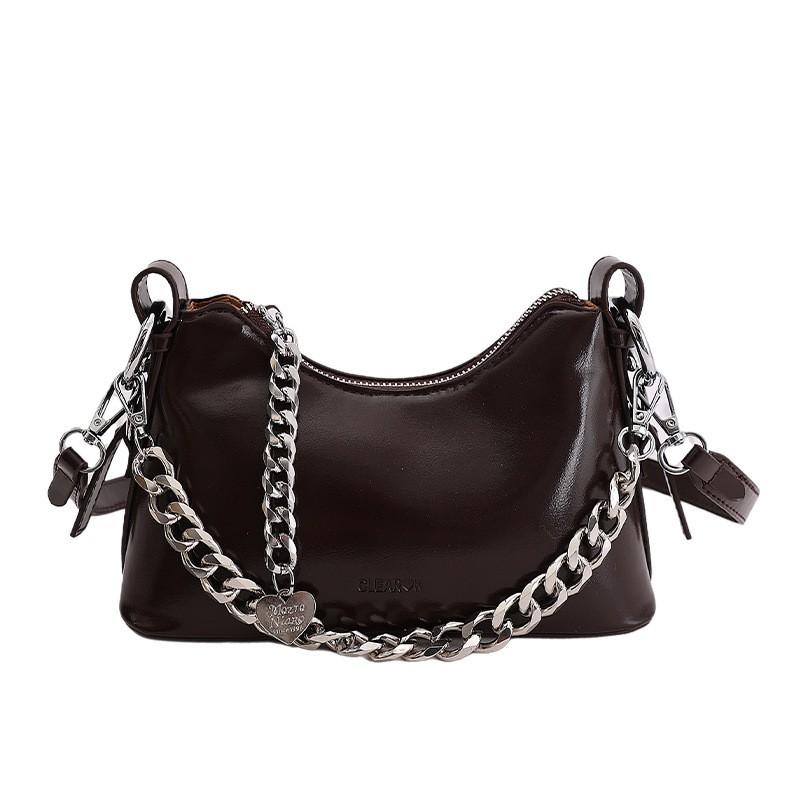 Stylish Crescent Crossbody Bag Women - PU Leather Mini Shoulder With Zip Daily Use Korean Japanese Fashion