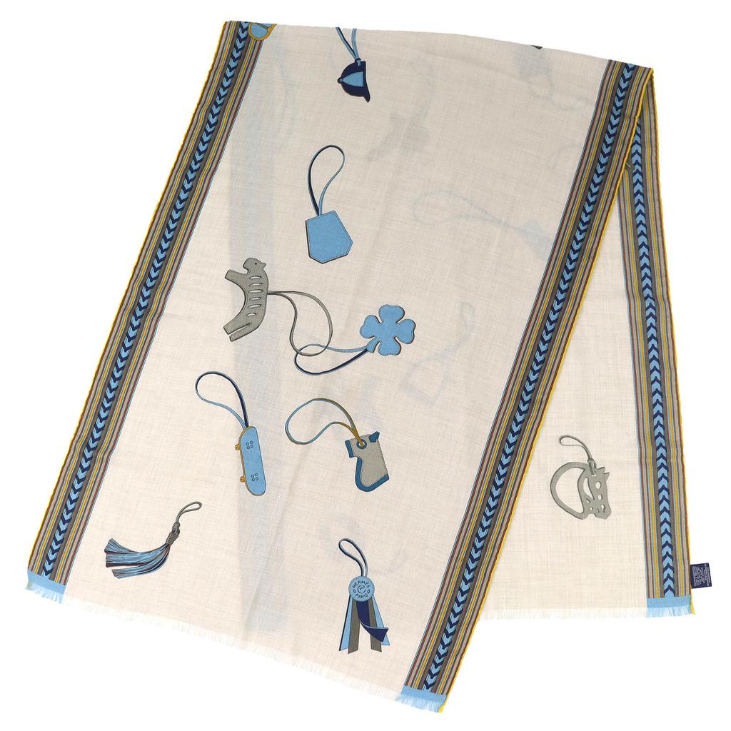Excellent HERMES Stall Rectangle BRIDES ET GRIS GRIS (Bridles and Charms) Used
