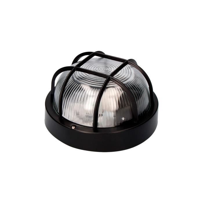 Rund vegglampe Ip54 Farge Svart 1xe27 40w Ø18,5x10,4cm Modell Tarragona. Edm