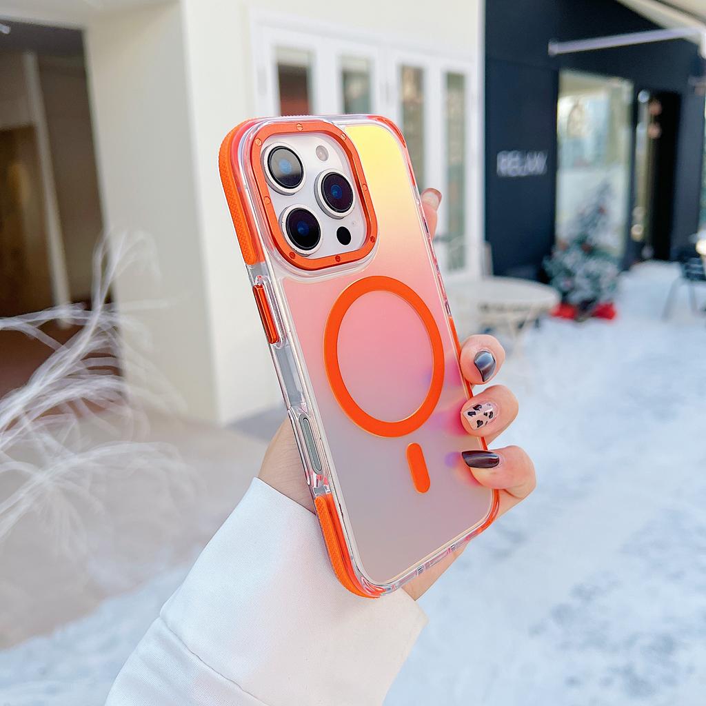 For iPhone 16 Pro Case Compatible with MagSafe Color Changing TPU Acrylic Phone Back Cover