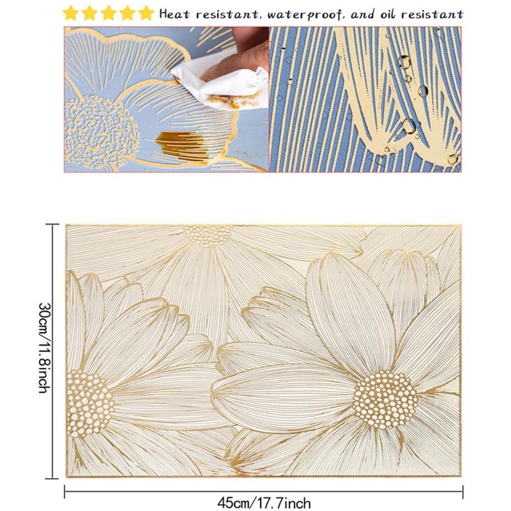 PVC Meal Mat Rectangle Dinning Table Mat Light Luxury Drain Mat Home Hotel Decoration