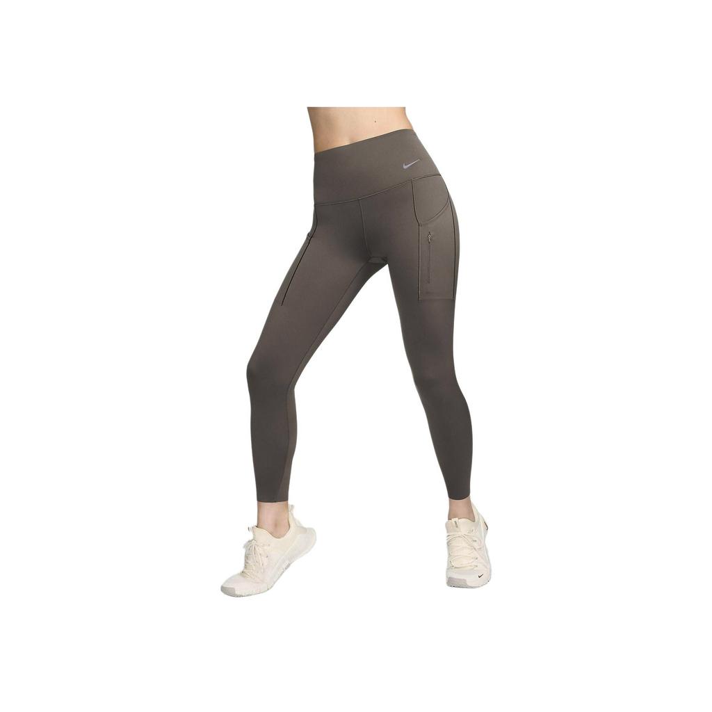 Nike Go High-Intensity Breathable Quick-Dry High-Waisted Pocket Nine-Point Leggings Women Leggings Mineral-Grey Black DQ5640004