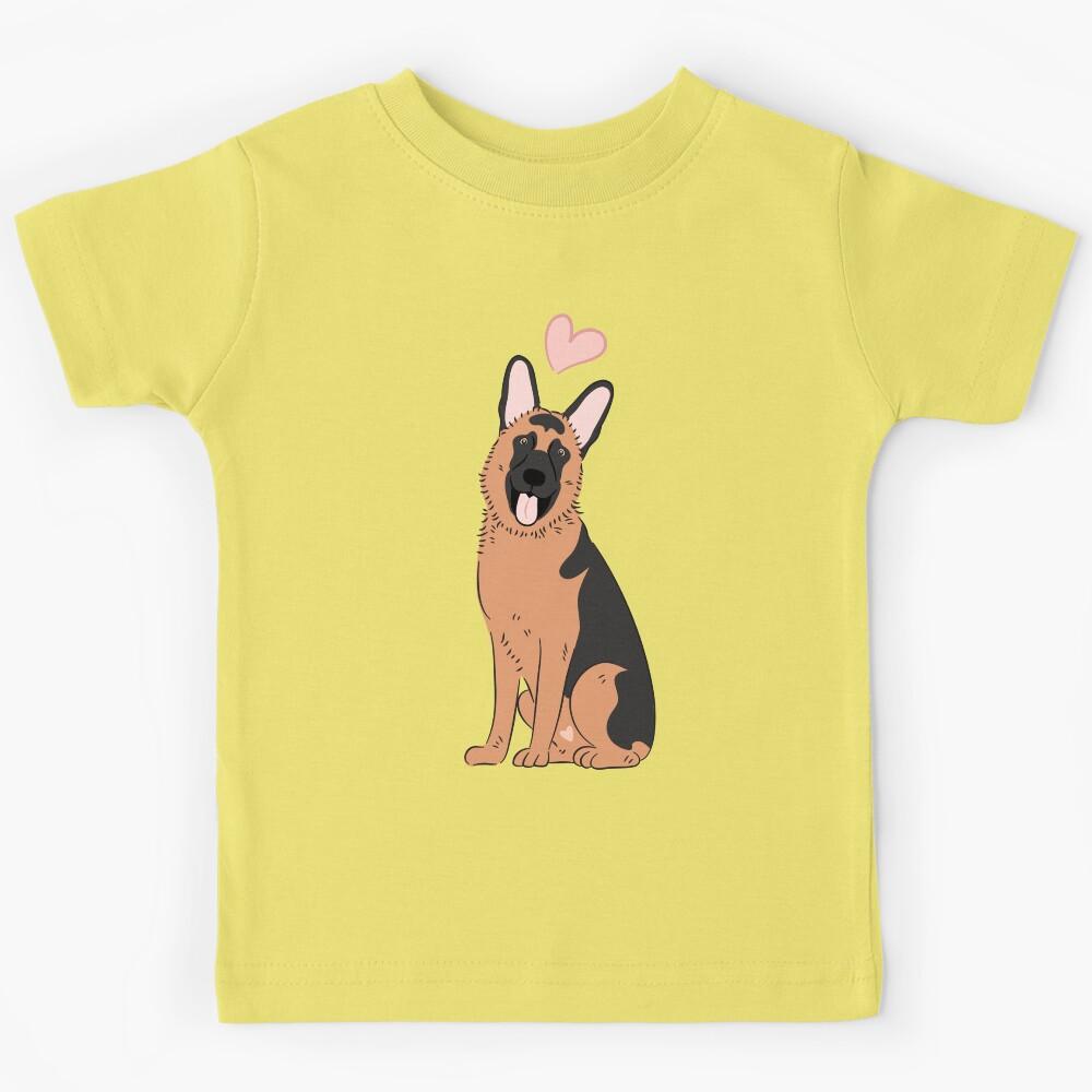 LOVE German Shepherd - Red and Black 2 Kids T-Shirt 160