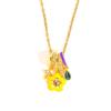 Colorful Ice Cream Necklace Simple Elegant Enamel Pendant Flower Zircon Necklace  Valentine's Day