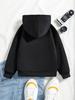 Boys' Autumn/Winter Fashion -Lined Hooded Sweatshirt "Santa Says Six Seven" Lettering Element with Santa Claus Cartoon Print Wearing