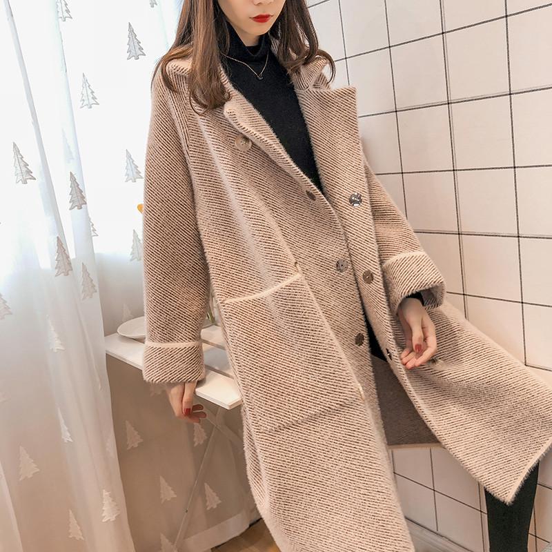 

Autumn and winter coat women s coat coat female student long winter woolen coat mink velvet jacket medium and long one size fits all