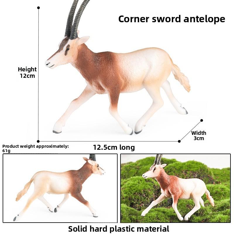 Animal Simulated Wild Antelope Elk Horned Horse Model Ornament Children Toy