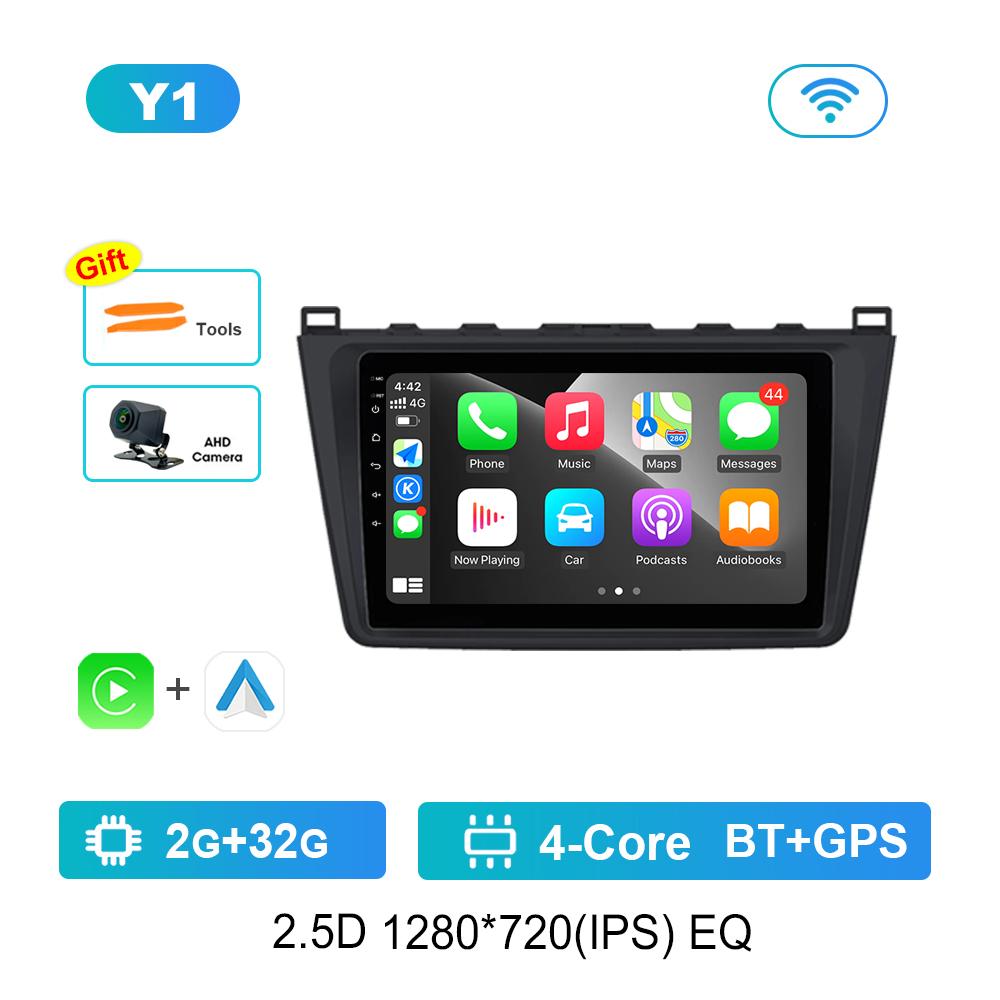 GPS Navigation Android Car Radio Multimedia Video Player for Mazda 6 GH 2007 - 2012 Bluetooth DSP Stereo HD Touch Screen 4G WiFi