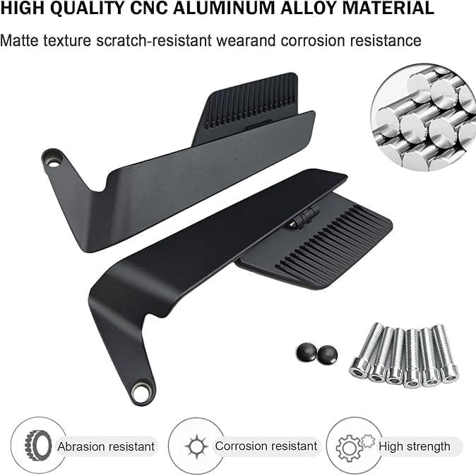 Aluminum Alloy Motorcycle Rear View Mirror Adjustable Reversible Stealth Winglets Mirror Foldable Mirror Large Field of View