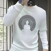Moda uliczna Bluzy Jesień Nowość Męskie Okrągły dekolt Nadruk Trend Casual Pasujące do wszystkiego Długi rękaw Bluzy Luźne T-shirty Top