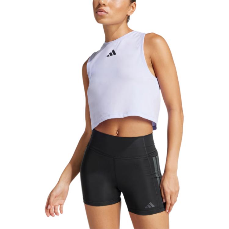 adidas Weightlifting Power 3-Stripes Boxy Tank Top Women Tops Purple JJ3495