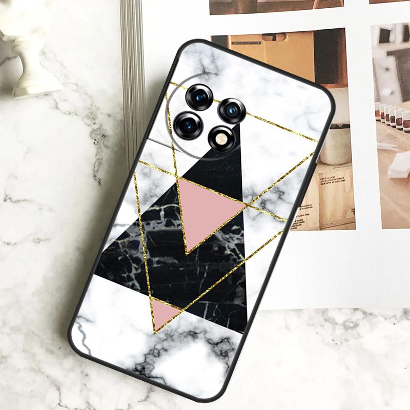 Geometric Marble Case For OnePlus 12 12R 11 9 10 Pro 10R 9R 8T 10T Nord CE 2 3 Lite 2T N10 N20 N30 CE4 Cover
