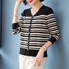 Women's V-Neck Knit Long-Sleeve T-Shirt Sweater