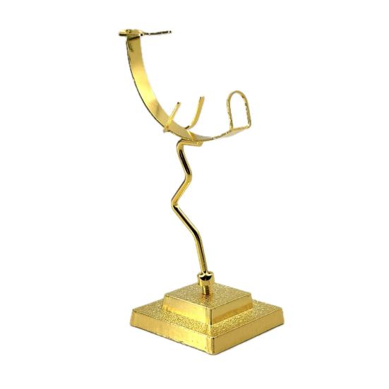 Moon Faux Crystal Display Holder Heavy Duty Metal Faux Gems Natural Stone Show Stand Home Office Desktop Decoration