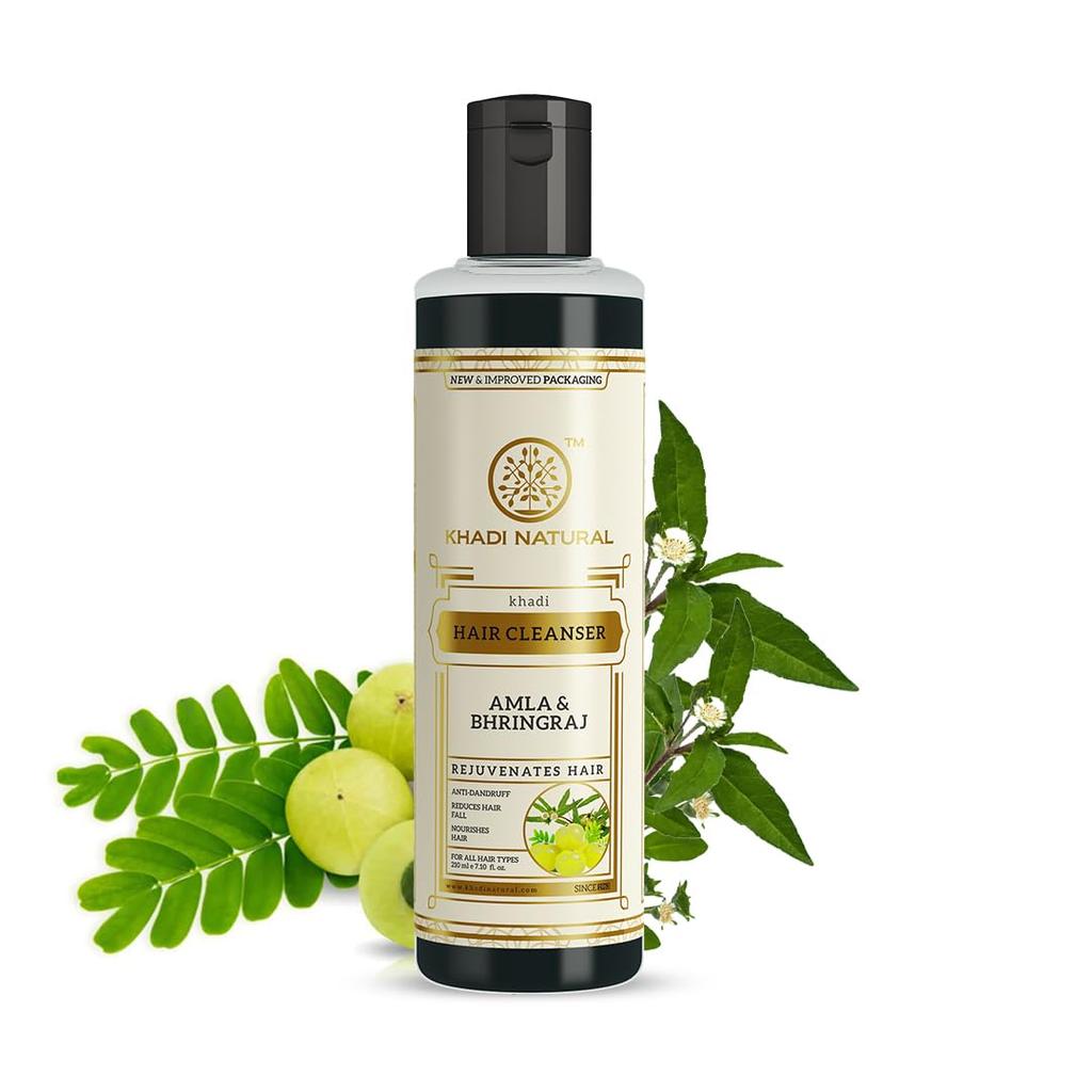 KHADI NATURAL Amla & Bhringraj Hair Cleanser(Shampoo), 210ml