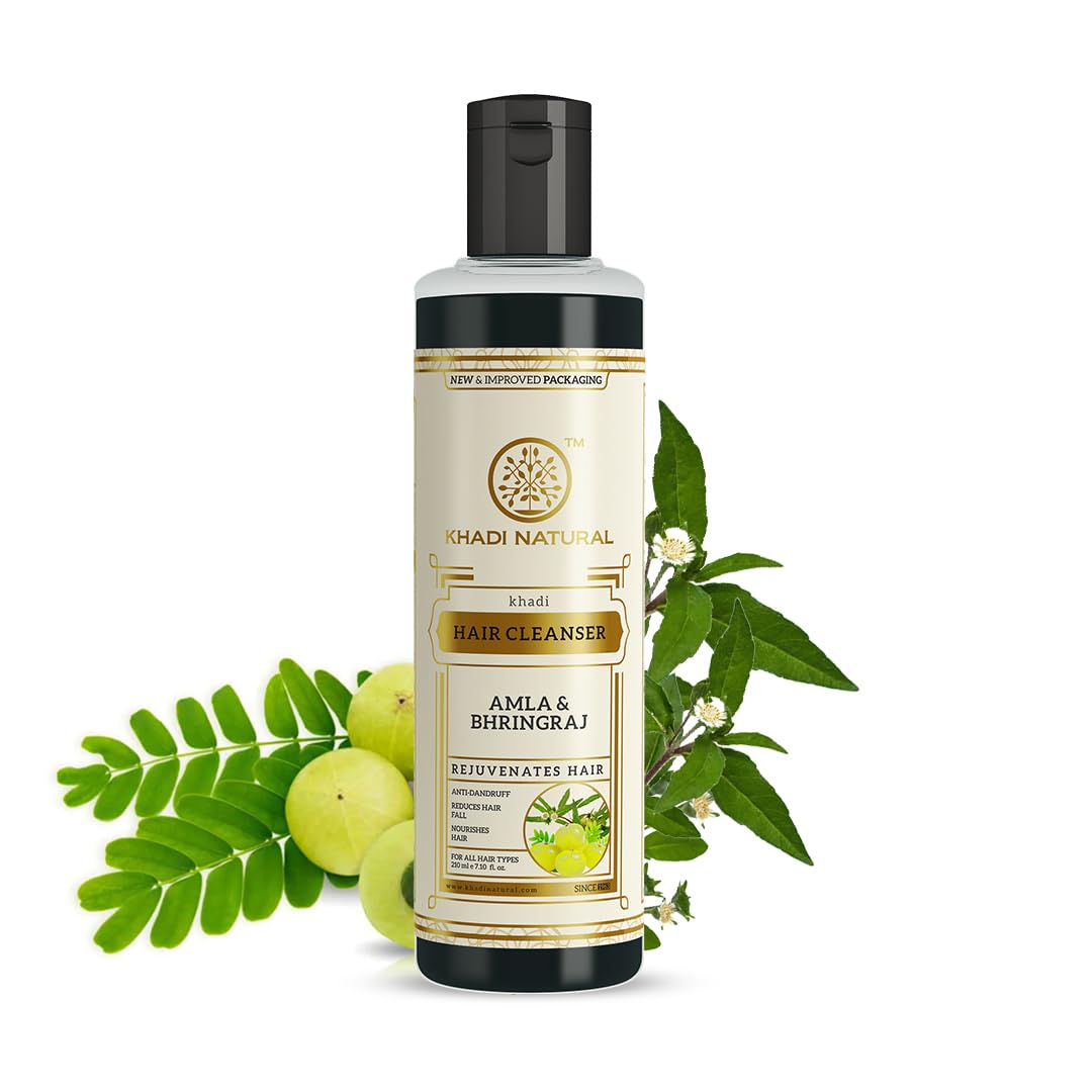 

KHADI NATURAL Очищающее средство для волос Amla & Bhringraj(Шампунь), 210мл