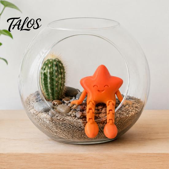 PLA Material Star Figurine 3D Printed Figure Figurine, Cute Little Astronaut Toy for Innovative Desktop Ornament Valentine's Day Gift, Creative