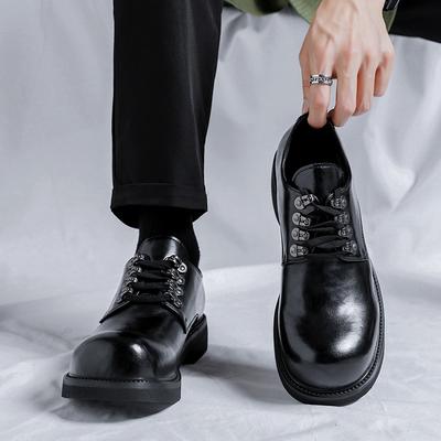 Lederschuhe Herren Formelle Business Freizeitschuhe Britischer Stil Runde Kopf Plateau Kleine Lederschuhe Erhöhen Bräutigam Schuhe 50237-R