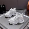Sneakers women's summer new mesh breathable versatile little white shoes small inner height increase thick-soled dad shoes