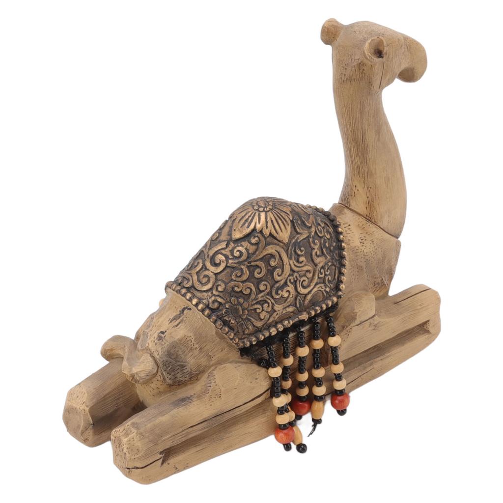 Statua Wielbłąda Trwała Żywica Płaskie Dno Styl Retro Wykwintny Połysk Ornament Wielbłąda do Domu Biura