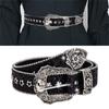Grunge Waist Belts for Jeans Pants Carving Glitter Floral Buckle Belt Bandsman