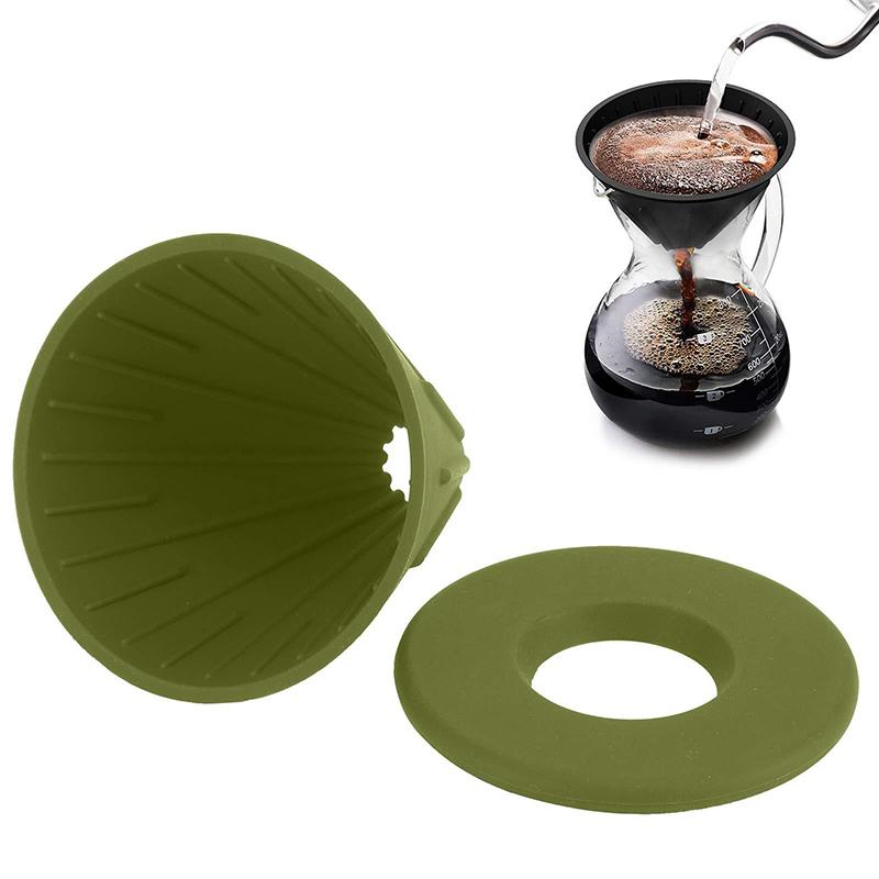 Collapsible Coffee Filter Portable Silicone Drip Coffee Tea Holder Funnel Basket Reusable Tea Pot Cake Cup Coffee Filter Dripper