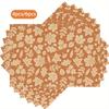 4/ 6pcs Brown Background Fruits Leaves Placemats 12x18 Inch Fall Thanksgiving Table Decorations for Kitchen Dining Party Home Decor