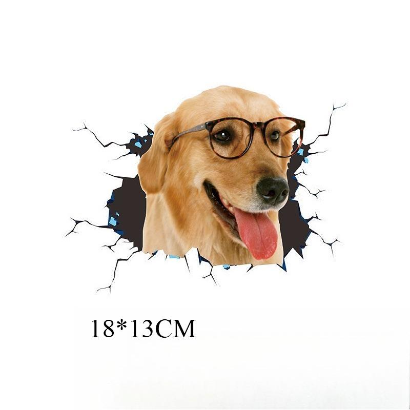 Autoaufkleber personalisierter Hund 3D dreidimensionaler Aufkleber Karosserieschrammen Abdeckung Cartoon Autoaufkleber Stoßstangen hinten Kratzer Aufkleber