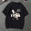 Sommer Herren Buchstaben Gesicht Porträt Bedrucktes Rundhals T-Shirt Schwarz Hip Hop Street Vielseitig Atmungsaktiv Outdoor Kurzarm
