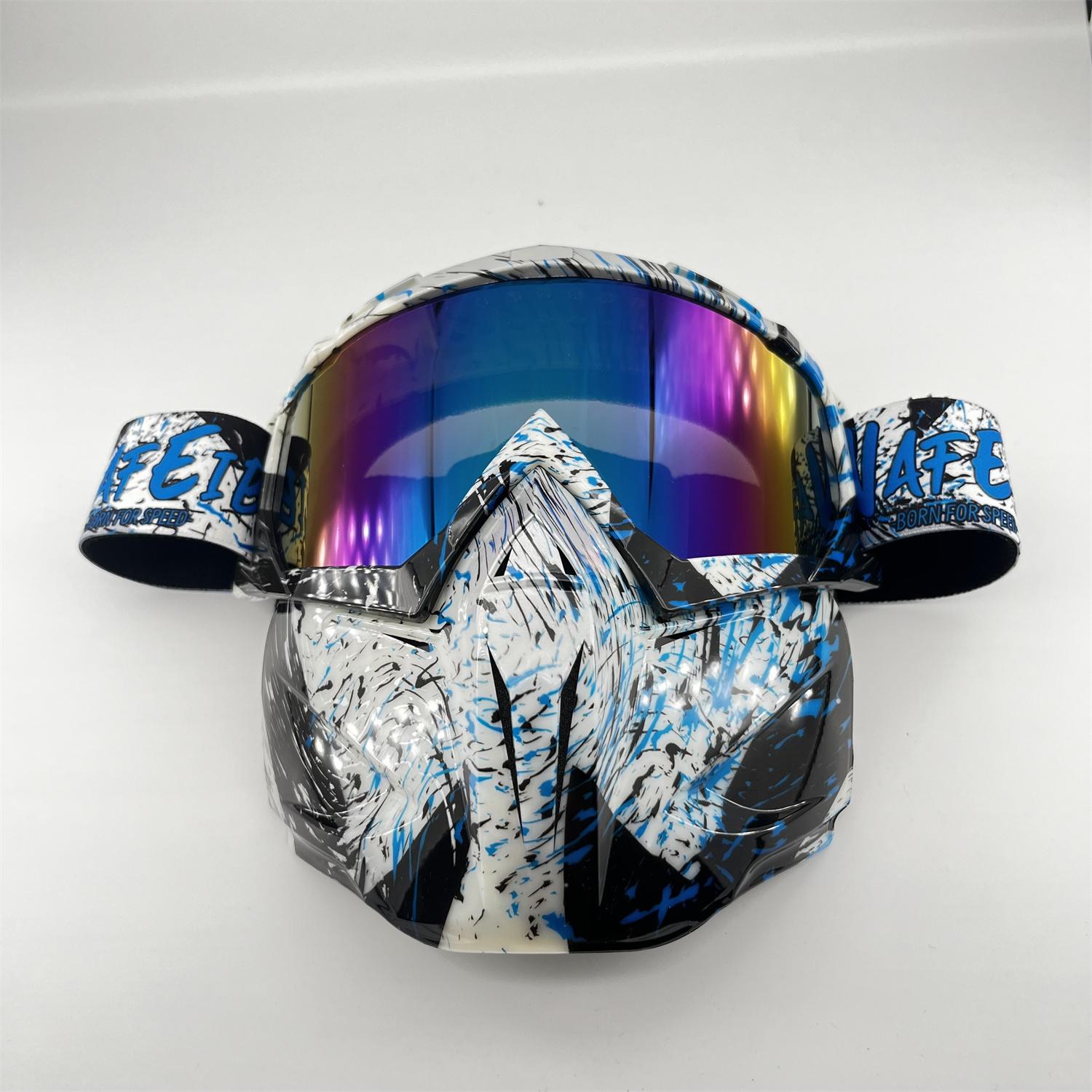 

NAFEIB Protective Windshield Mask Motorcycle Men s Riding Mask UV400 Windproof And Sand Resistant Detachable Off-road Helmet