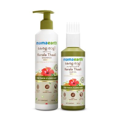 Kerala Thaali Hair Oil 150ml & Shampoo 250ml,Combo For Hair Fall Control & Growth, Herbal Cleanse & Nourish Ritual