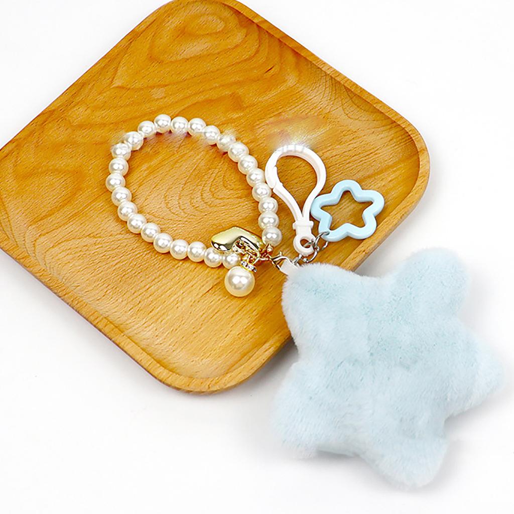 Star Shaped Cellphone Strap Colorful Phone Chain Handmade Five-Pointed Star Keyring Keychains Ornament for Wallet