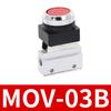 Mechanisches Ventil MOV-03B 1/8" Gewinde 2 Positionen 3 Wege Roter Grüner Flacher Druckknopf Momentanes Pneumatikventil