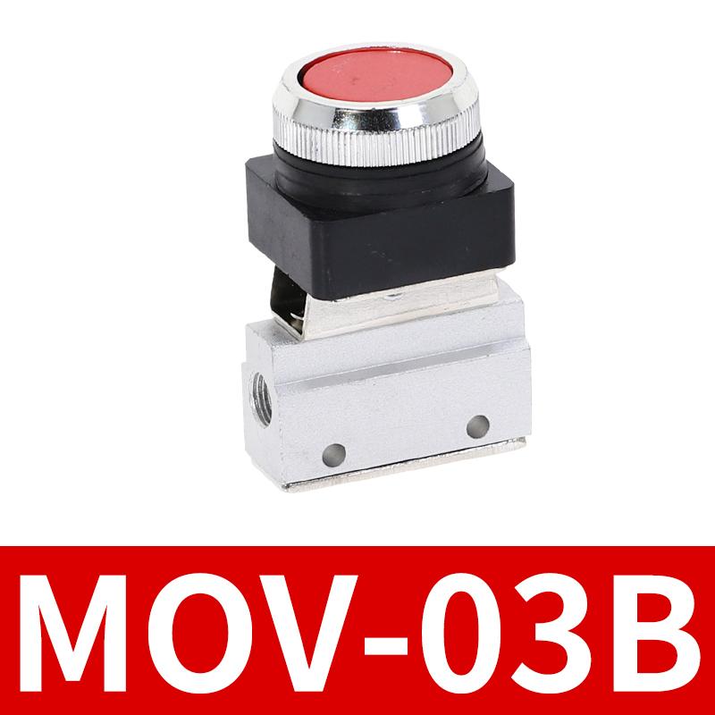 Mechanisches Ventil MOV-03B 1/8" Gewinde 2 Positionen 3 Wege Roter Grüner Flacher Druckknopf Momentanes Pneumatikventil