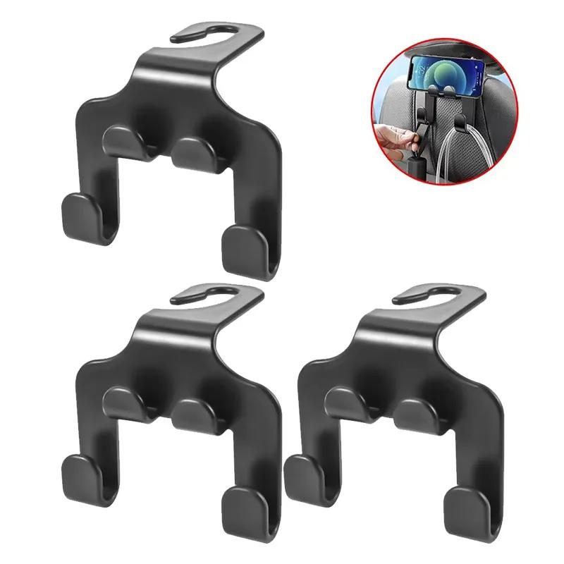 1/2/3/4/5Pcs Car Seat Headrest Hook 4 Pack Hanger Storage Organizer Universal For Handbag Purse Coat Fit Universal Vehicle