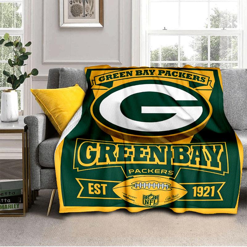 Green Bay Packers Logo Decke Outdoor Flanelldecke für Camping, Wandern, Gartenpartys, Picknick-Zubehör, Geschenk für Familie und Freunde