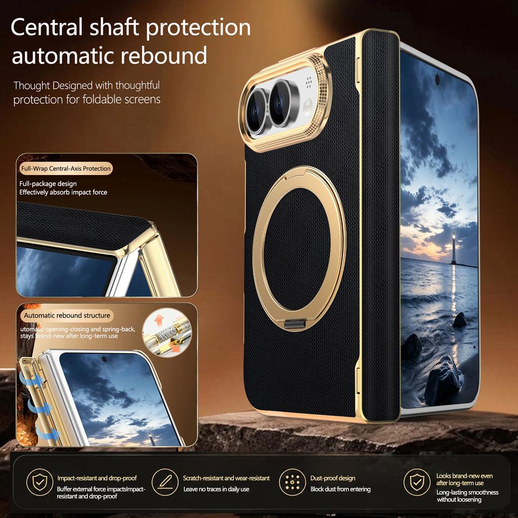 For iPhone Duo 5G Case Luxury Leather Matte Magnetic Rotating Bracket Shockproof Protection Hard Back Cover Accessories