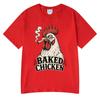 Baked Chicken Smoking Funny Meme Graphic T Shirts Unisex Unisex Cotton Tee Tops Fashion Oversized Short Sleeve Tshirt Streetwears