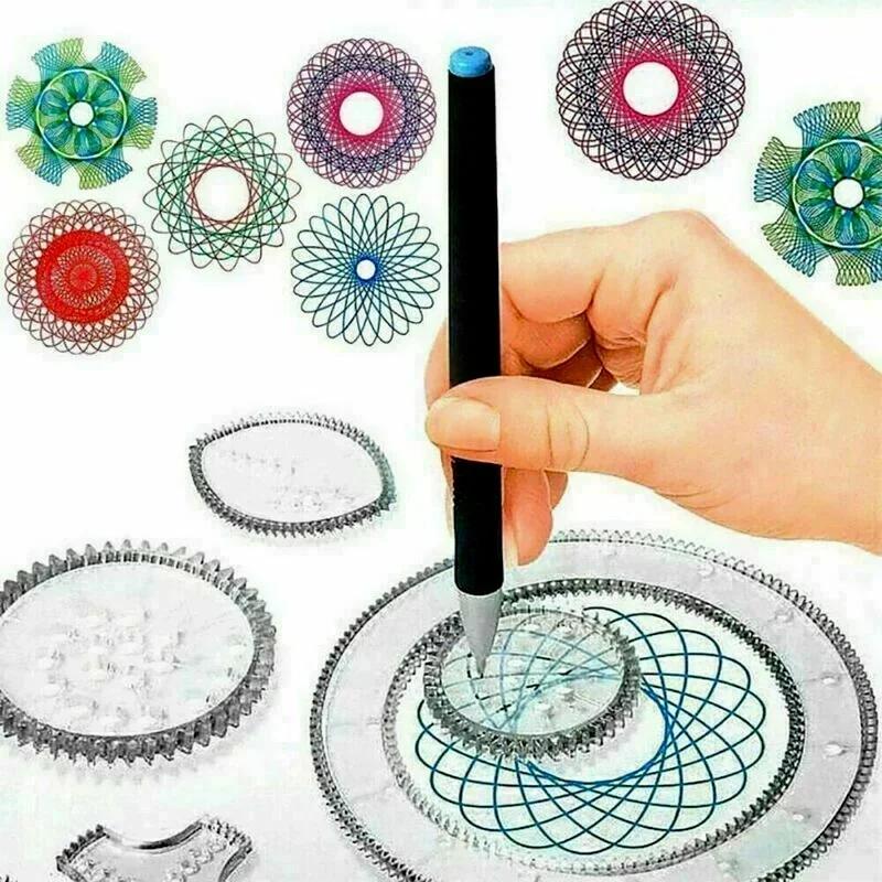 Zinn Zeichenkunst Original Spirograph Design Set Basteln Erstellen Kinderspielzeug