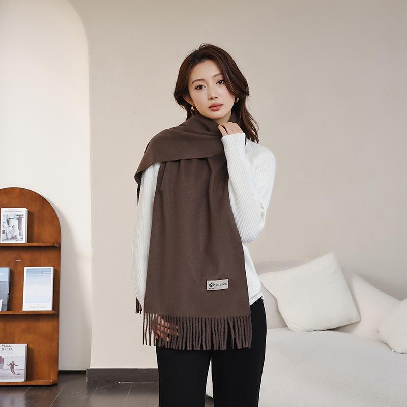 Chinese Red Scarf Shawl High End Men's Cashmere Wool Scarf Women's Versatile Red Scarf In Autumn and Winter
