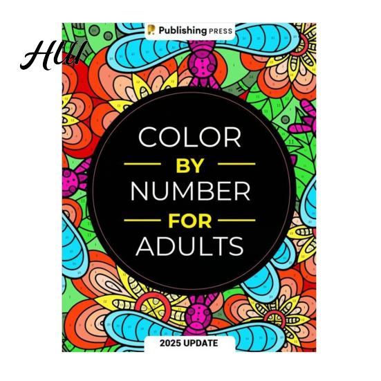 Libro da Colorare Adulti Resistente Colora per Numero per 75 Bellissimi Disegni Terapia dell'Ansia Rilassamento Sollievo dallo Stress Dimensioni Piccole