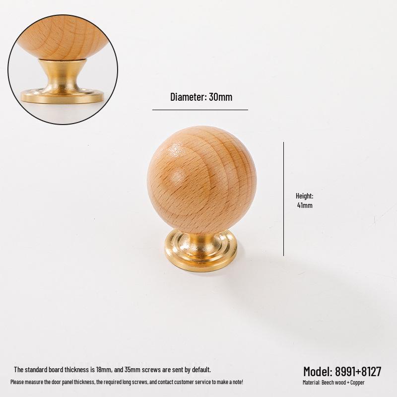 Solid Wood Cartoon Drawer Pull Knob for Children's Room