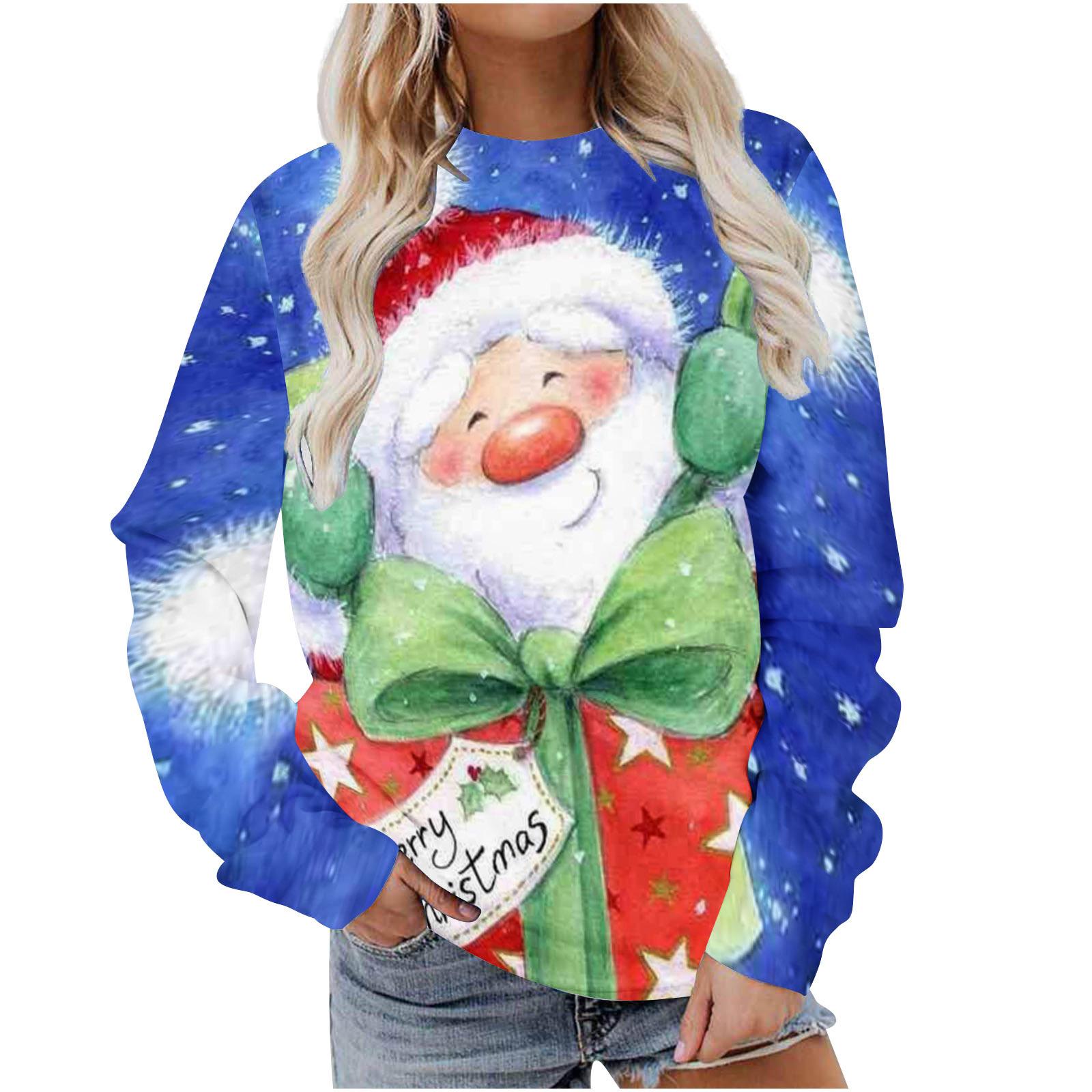 

Осенний рождественский 3D-принтованный женский пуловер, повседневный свободный топ с длинными рукавами, модная толстовка с капюшоном, женская толстовка больших размеров 6XL