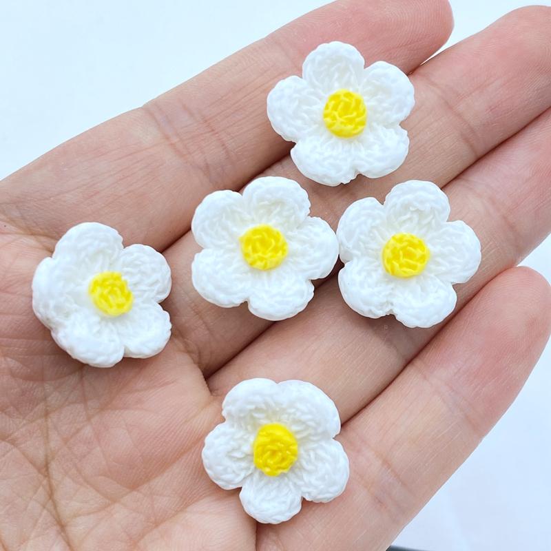 10Pcs New Cute Mini Flowers Flat Back Resin Cabochons Scrapbooking DIY Jewelry Craft Decoration Accessorie