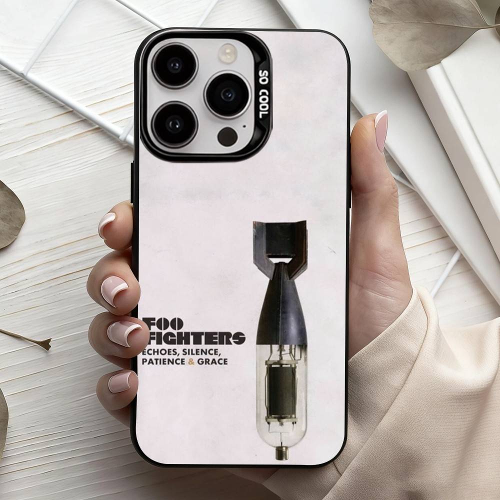 

High-octane Band Foo Fighters Phone Case For iPhone17,16,15,14,13,12,11 Plus,Pro Max Candy Silver Plated Inside Cover iPhone14
