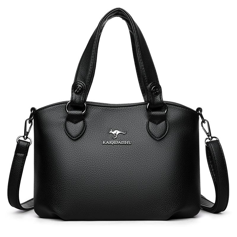 

Soft Leather Bag Women s Fashion New Atmospheric Tote Bag Portable Strong and Durable Fashion Bag Liner Shoulder Bag чорний