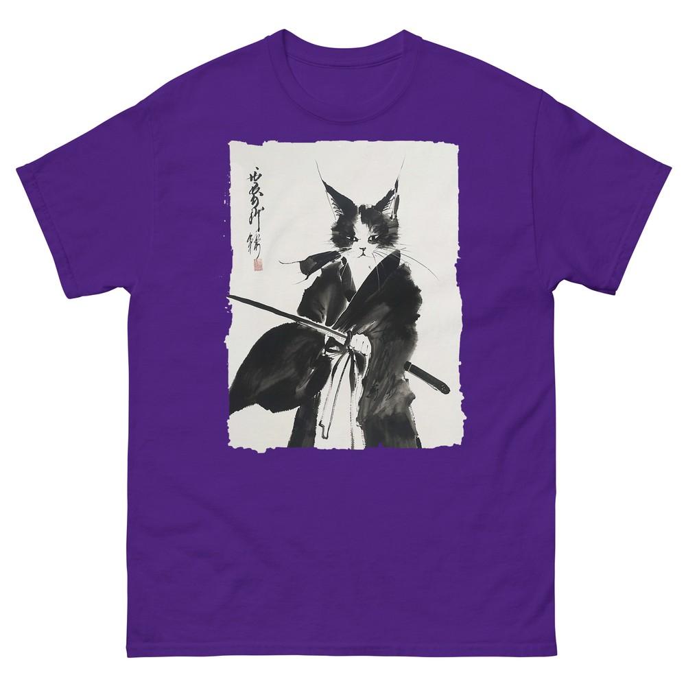 Samurai Cat Vintage UkiyoE Warrior Art Graphic Cat Art TShirt