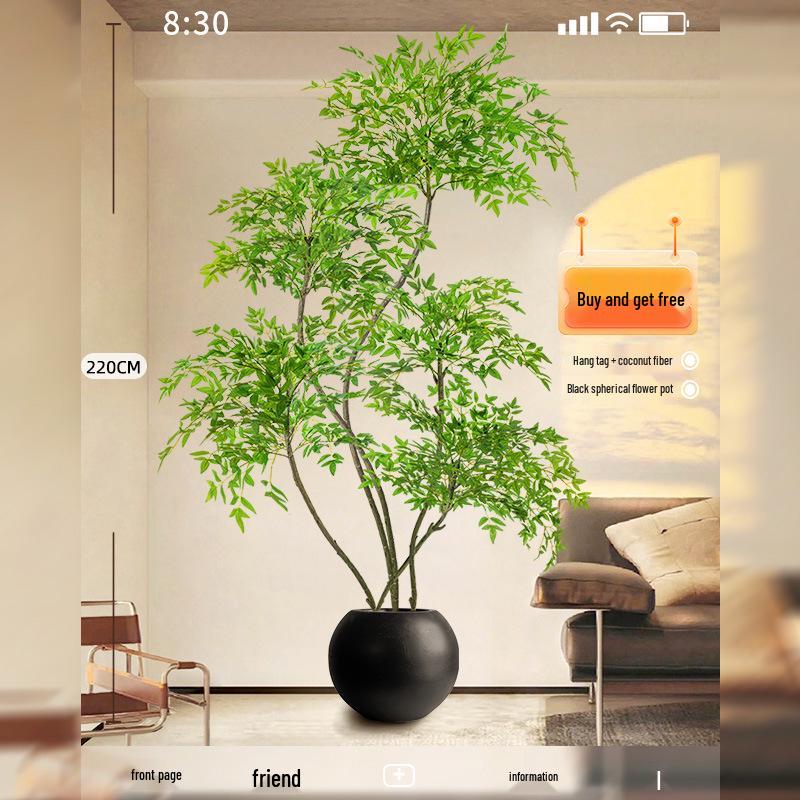 Nandina Luxury Artificial Tree - Indoor Floor Decoration & Bionic Green Plant Potted Ornament