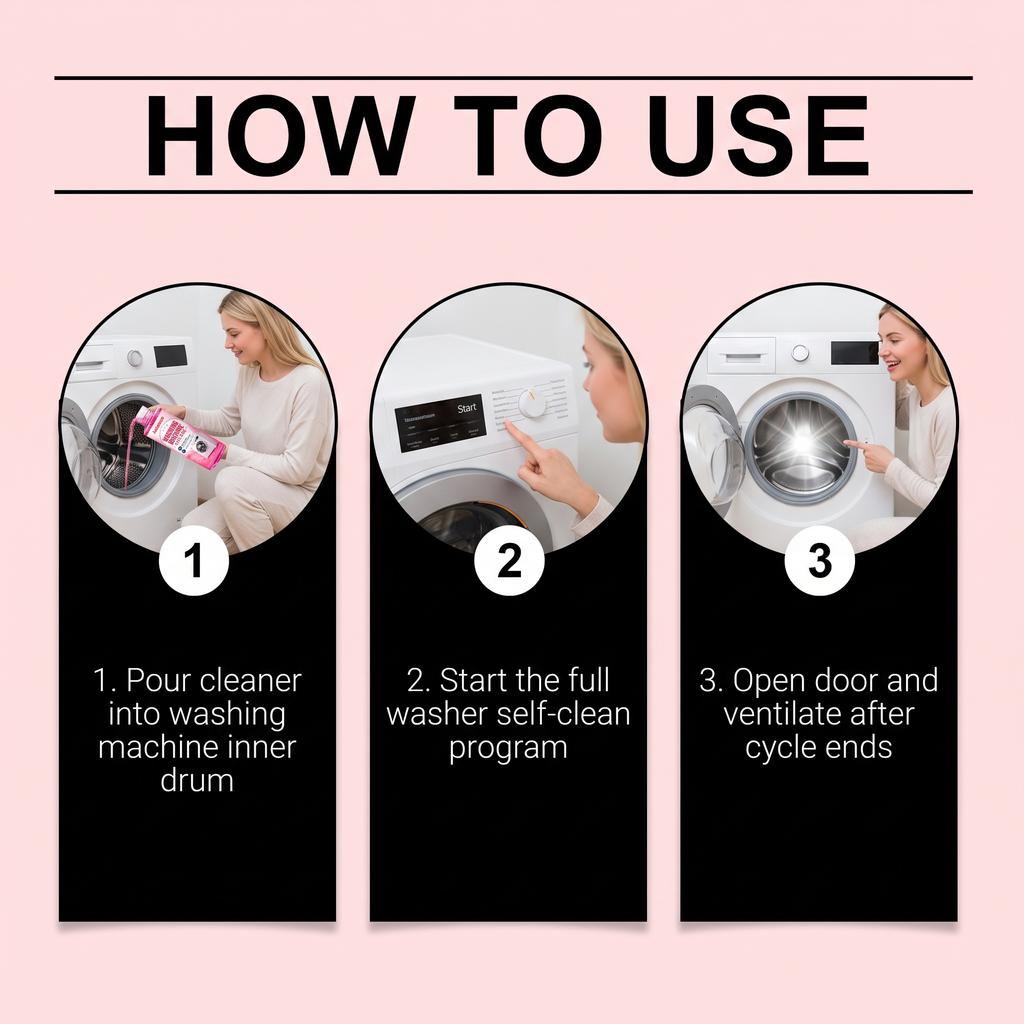 30ml Washing Machine Cleaner Washer Drum Cleaning Solution, Easy Operation Freshen Bad Smell Daily Washing Machine Care