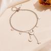 18K Gold-Plated Titanium Steel Heart, Star, Moon Tassel Anklet for Women